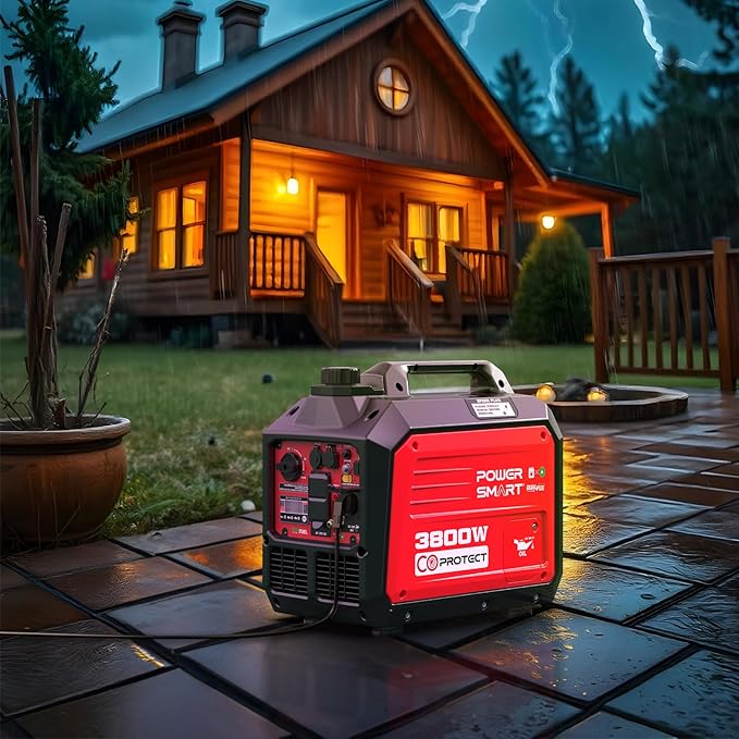 PowerSmart 3800-Watt Dual Fuel Portable Inverter Generator, CO Protect, 30 amp for RV, Home Use and Emergency Backup