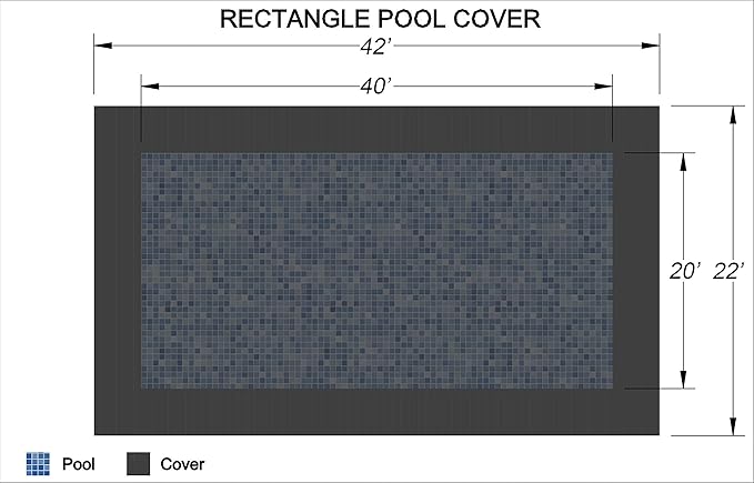 20' x 40' Rectangle Loop-Loc ll Gray Super Mesh In-Ground Pool Safety Cover size 22' x 42', ID 872