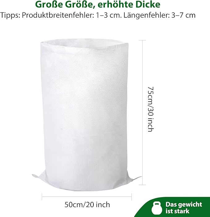 12 Pack Heavy Duty Sand Bags, (20" X 30"), Used for Flooding, Builders, Garden Waste, Grain Storage and Cargo Handling (12)