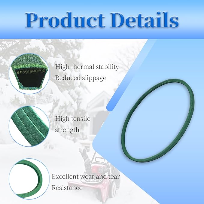 2 Pack 954-04050A Snow Thrower Auger Belt for MTD Craftsman Troy-Bilt Yard Man Yard Machines Snowblower 754-04050 754-04050A (1/2'' x 35'')
