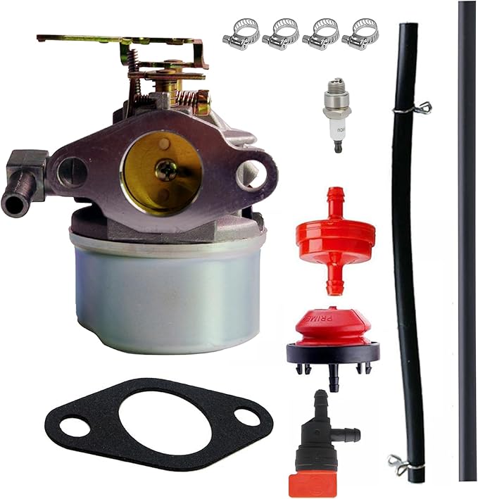 Carburetor Compatible for TECUMSEH 5HP MTD 640084 640084A 640084B 632107 632107ATORO 521 Snow Blower HSSK40 HSSK50 HS50 LH195SA Carb with Gasket & Carbon Dirt Jet Cleaner