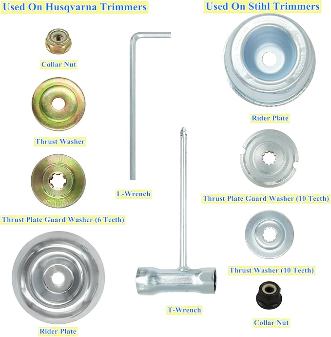 8'' Steel Wire Wheel Brush Weed Trimmer Head for Most Straight-Shaft String Trimmer & Brush Cutter & Weed Eater & Weed Wacker (with 2 Kinds of Blade Adapter Kit)