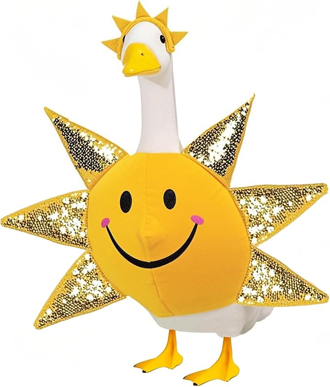 Sun Porch Goose Outfit Fits for Large 23" High Cement or Plastic Goose Statue, Yard Goose Cloths with Smiley Face Decor for Outdoor Lawn Gaden Patio in Winter