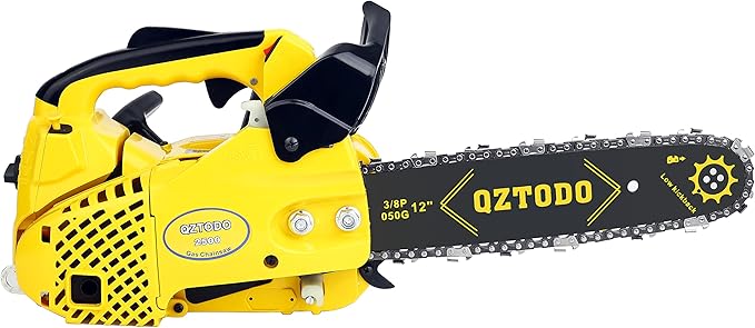 Top-Handle-Chainsaw-Gas-Powered - 12 Inch Chain Saws, Portable Little Saw Lightweight 25.4CC 2-Stroke for Trees Wood Cutting