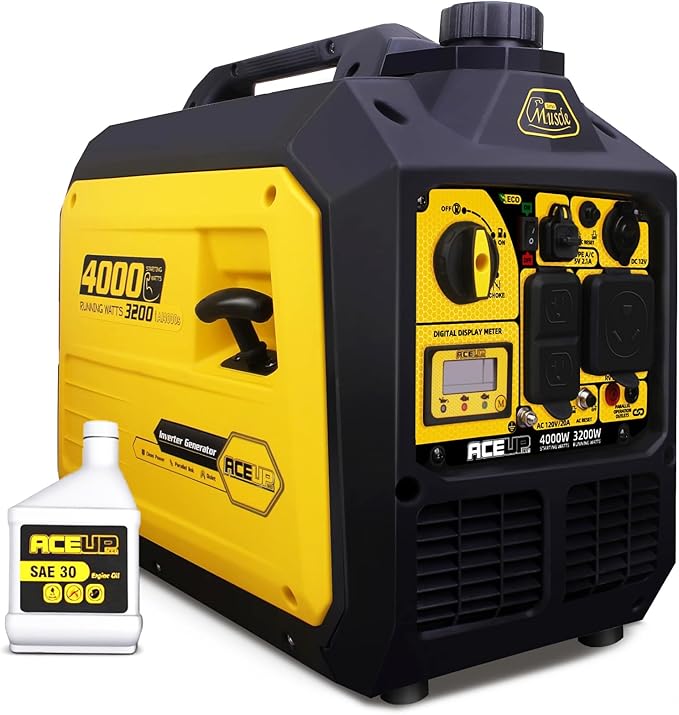 Aceup Energy 4000 Watt Portable Generator, Gas Generator Quiet for Home, RV-Ready, EPA Compliant