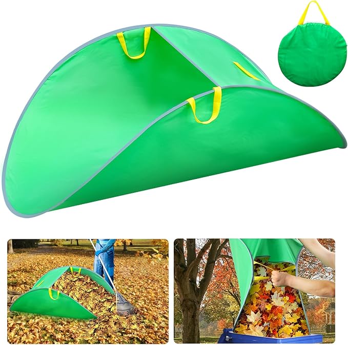 Leaf Collector, Foldable Leaf Bags, Portable Pop Up Lawn and Leaf Collector, Patent Number D1005635, Reusable Yard Garden Bags for Leaves Lawn Trash