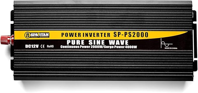 2000 Watt Pure Sine Wave Power Inverter by Spartan Power SP-PS2000 12V to 120V AC