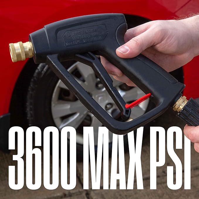 Westinghouse Short Pressure Washer Gun - 3600 Max PSI, M22 Connector - for Gas and Electric Pressure Washers