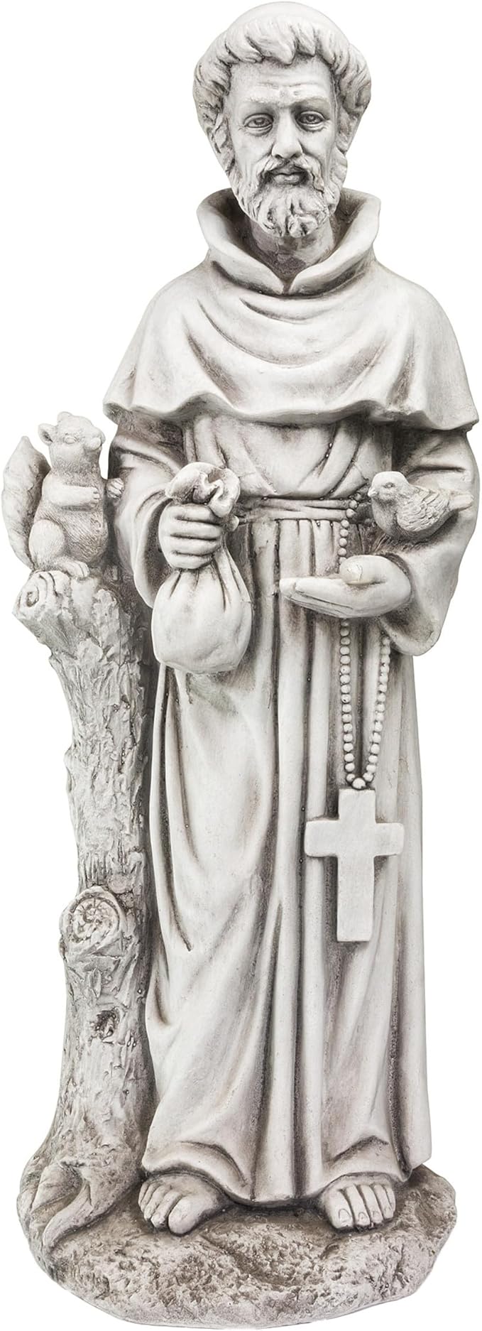 Alpine Corporation QFC102 Outdoor Saint Francis Garden Standing Statue, 31" Tall, Gray