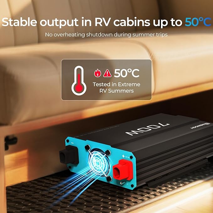 700W Pure Sine Wave Power Inverter, 12V DC to 120V AC, 1400W Peak Power, 16.4FT Remote Controller, Solar/Car/RV Inverter for Emergency Backup, Off-Grid Living, Camping, Truck, Outdoor