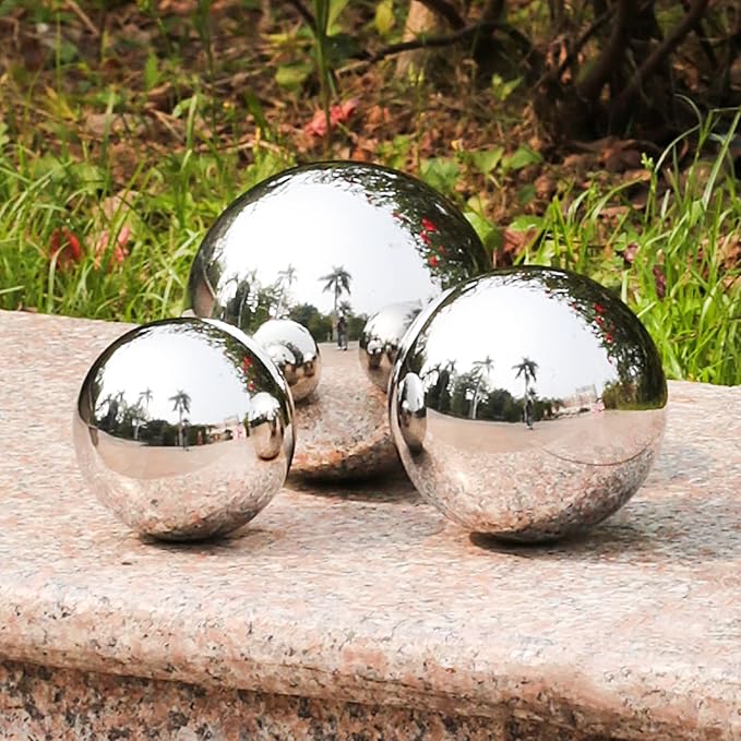 Stainless Steel Gazing Globe Mirror Ball (12inch,Silver)