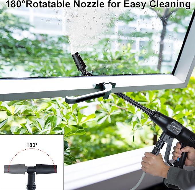 Cordless Pressure Washer Battery Powered,1450PSI Cordless Power Washer with 2pcs 4.0Ah Battery&Charger & 6-in-1 Nozzle Portable for Patio Floor Fence Deck Indoor