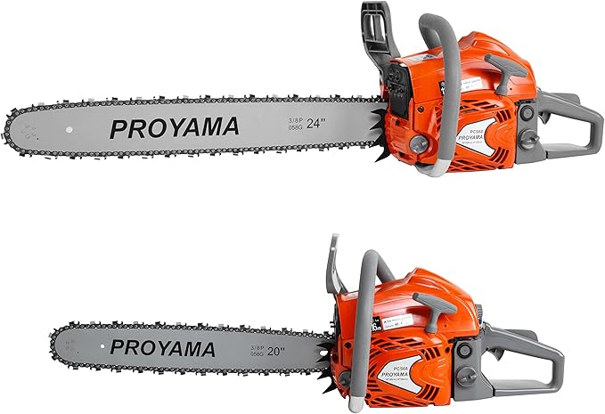 PROYAMA 68CC 2-Cycle Top Handle Gas Powered Chainsaw 24 Inch 20 Inch Petrol Handheld Cordless Chain Saw for Tree Wood Cutting