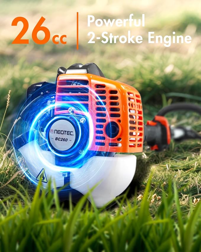 NEO-TEC 26cc 3 in 1 Weed Eater/Wacker Gas Powered 17" Gas String Trimmer Edger Brush Cutter Light Weight 2-Cycle Gas Trimmer Yard Care Tools Rubber Handle & Shoulder Strap Included