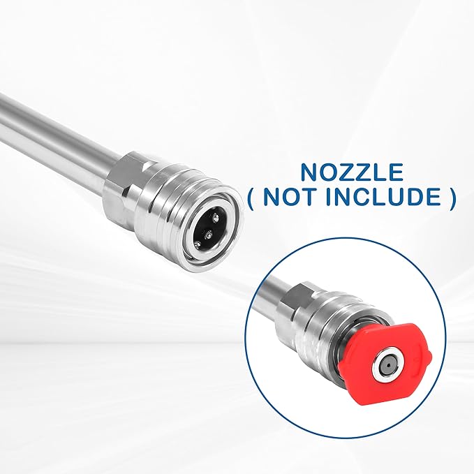 PWACCS Pressure Washer Wand Extension Kit — Dual Stainless Steel Power Washer Lance for Pressure Washing Accessories — M22 to 1/4" Quick Connect — 17 Inch Both