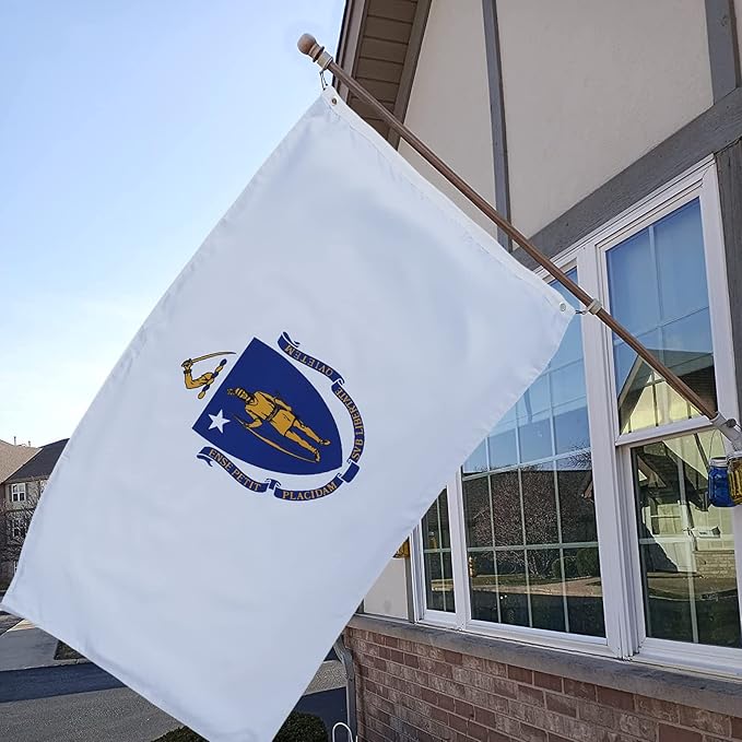 Bradford Massachusetts Flag 3x5 ft Outdoor, Double Sided MA State Flag 3 Layer, Vivid Color MA Flag with 2 Brass Grommets for House Room Decoration