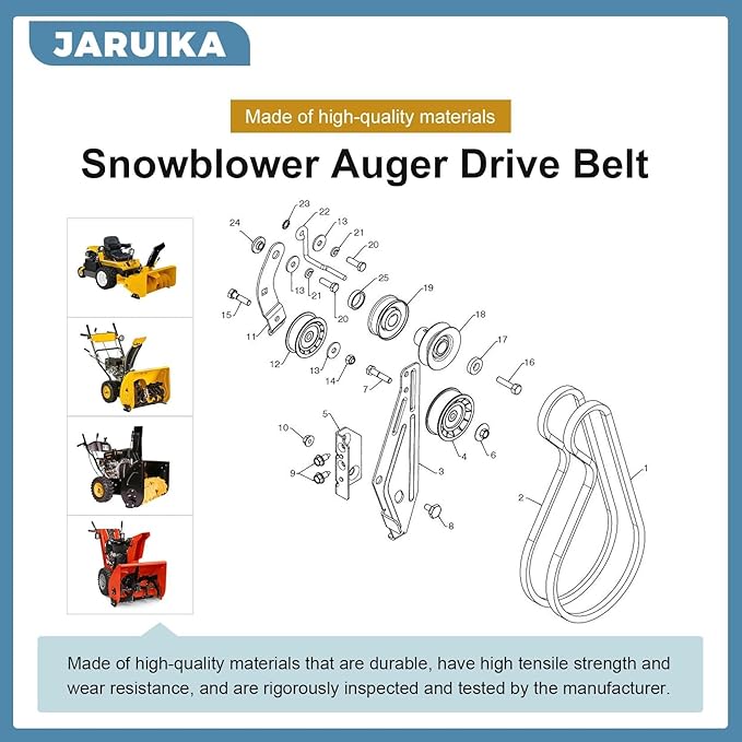 954-04195A 754-04195 Snow Thrower Auger Drive Belt Replacement for MTD Troy-Bilt 754-04195 754-04195A 954-04195(1/2" x 37")