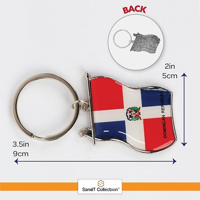 SandT Collection Dominican Republic Flag Keychain