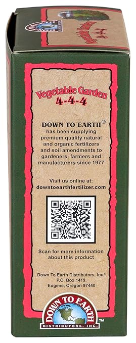 Down to Earth Organic Vegetable Garden Fertilizer 4-4-4, 1lb