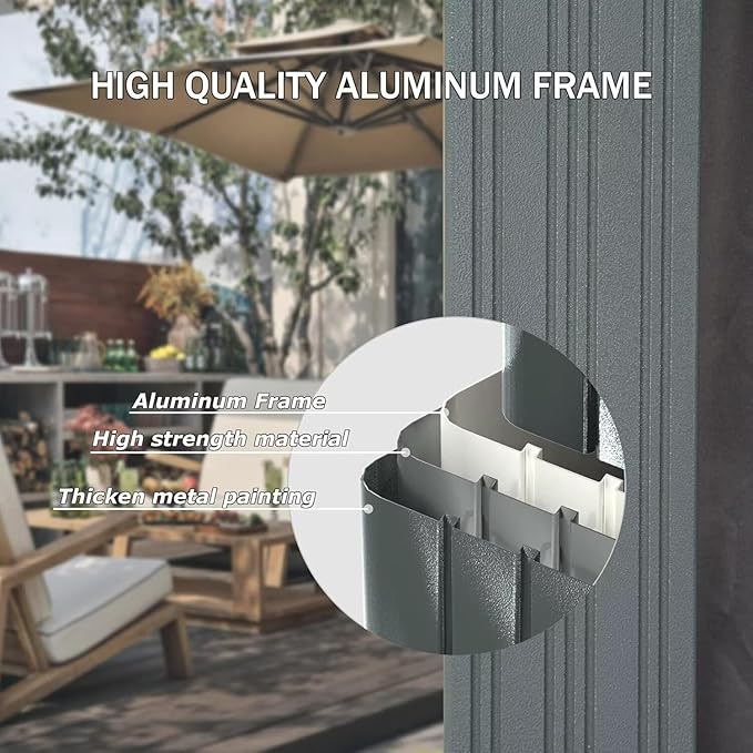 Domi 12’ X 20’ Hardtop Gazebo Canopy with Netting & Curtains, Outdoor Metal Gazebo with Galvanized Steel Double Roof for Patio Lawn and Garden, Gray