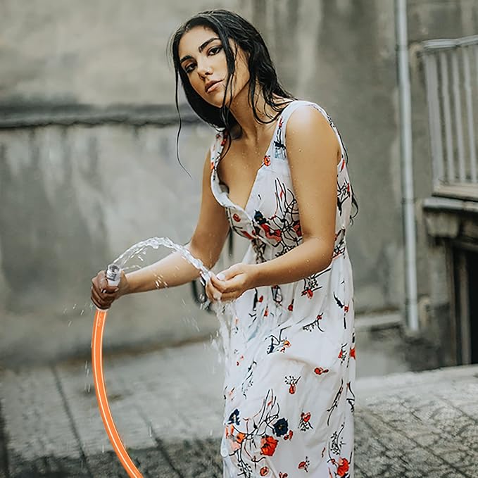 Fevone Garden Hose 25 ft., Lightweight Hybrid Water Hose, Flexible and Durable, Leak-Free Connections
