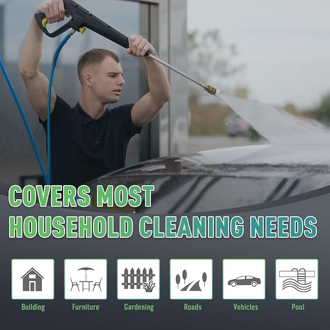 Pressure Washe Touch Screen Adjustable Pressure Power Washer with 4 Quick Connect Nozzles,Inlet Hose & Filter, Foam Cannon for Cars/Fences/Driveways Cleaning