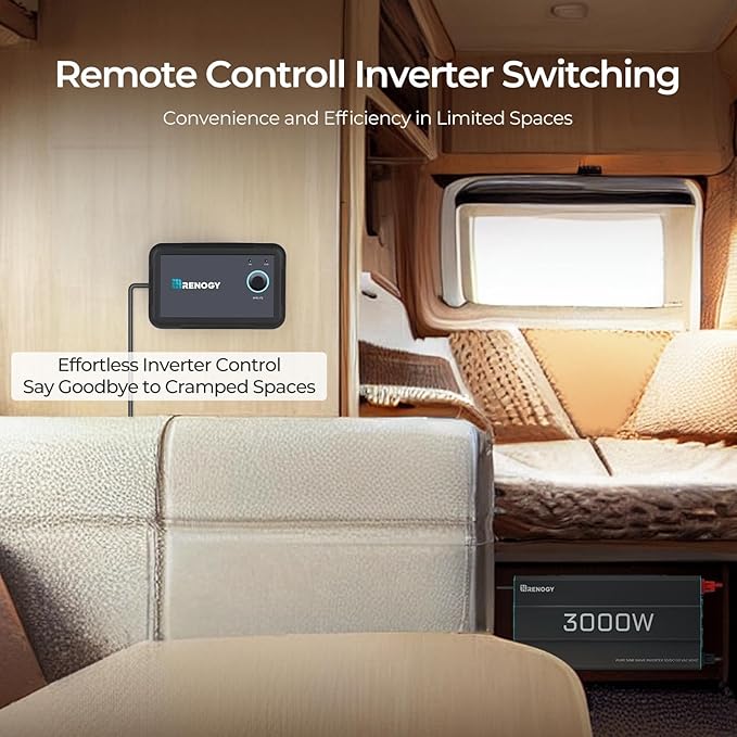 3000W Pure Sine Wave Power Inverter, 12V DC to 120V AC, 6000W Peak Power, 16.4FT Remote Controller, Solar/Car/RV Inverter for Emergency Backup, Off-Grid Living, Camping, Truck, Outdoor