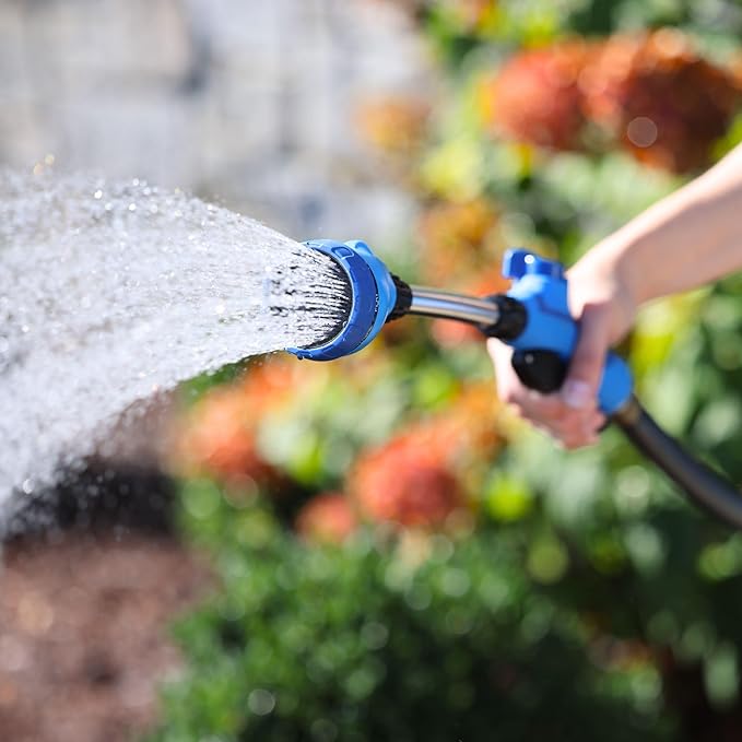 Sprout 65105-AMZ 8-Pattern 15" Watering Wand and QuickConnect Product Adapter Amazon Bundle, Blueberry Blue