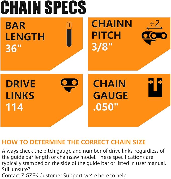 36 Inch Chainsaw Chain 3/8 .050 114DL, 72LPX114G Fit for MS440 MS441 MS460 MS461 MS660 MS661 044 046 066