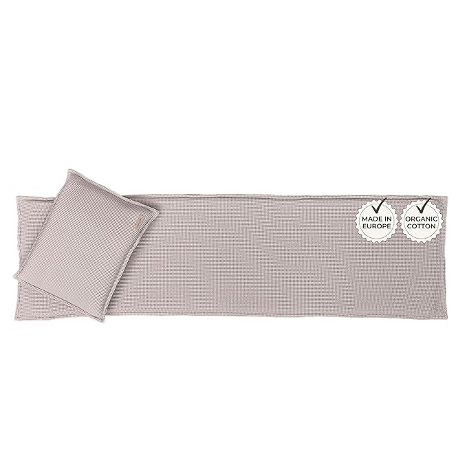 SAUNASOFA™ Sauna Mat & Pillow Set – 3 seater sauna seat cushion and pillow for indoor and outdoor infrared or finnish sauna – luxury sauna gift in taupe