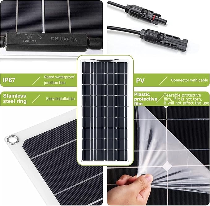 800 Watt Flexible Solar Panel for RV, 2 × 400 Watt 12 Volt Solar Power Panel Kit with 40A Solar Charge Controller & Inverter Monocrystalline Solar Panels for Camping Off Grid Battery Charging Boat