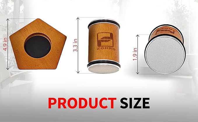 Zohro Rolling Knife Sharpener Kit – 5 Angles (12°/15°/17°/19°/22°) – Beech Wood Base, 304 Stainless Steel, Diamond Disc (400/2000), N52 Magnet – Manual Japanese Blade Sharpener