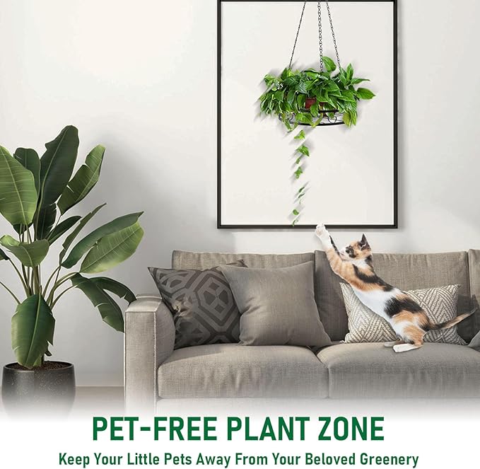8-Pack Metal Hanging Planters for Outdoor Plants - Heavy Duty 4 Hanging Plant Holder with 4 Bird Patterned Plant Hanger – Aesthetic Flower Pot Holder for an Instant Indoor and Outdoor Decor