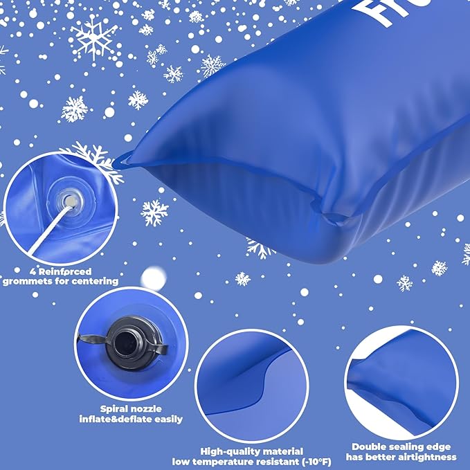 4x8 Ft Inflatable Pool Pillow for Above Ground Pool – Frueydo Heavy Duty Air Pillow for Outdoor Swimming Pools, Portable Pools Cover Cold Resistant for Winterizing, Rope Included