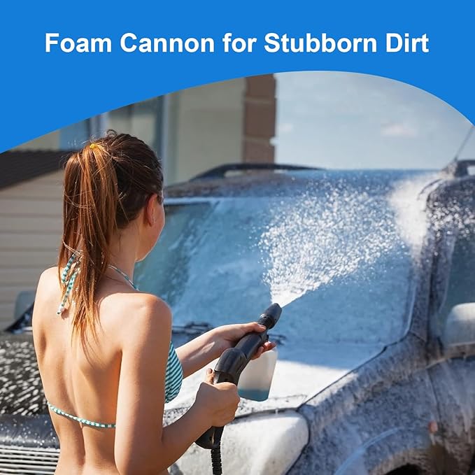 Pressure Cleaner 5000 PSI 4.0 GPM Power Cleaner with 33FT Hose, 4 Nozzle and 500ML Foam Cannon, Cleaner Machine for Home, Car Washing, Fence Cleaning, Patio