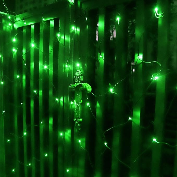 Solar Net Lights Outdoor Mesh Lights Christmas Decorations, 200LED String Tree Wrap Waterproof 19 Modes for Bushes, Fence,Garden, Shrubs,Trunk, Halloween,Xmas Decor (Green, 9.8ft x 6.6ft)