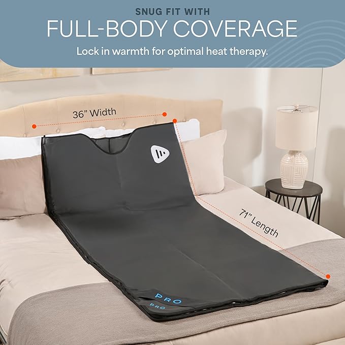 LifePro RejuvaWrap Far Infrared Sauna Blanket for Detox & Relaxation – Available in 5 Colors & 3 Models – Portable Sauna Blanket Infrared for Muscle Relief, Circulation & Recovery – 9 Heat Levels