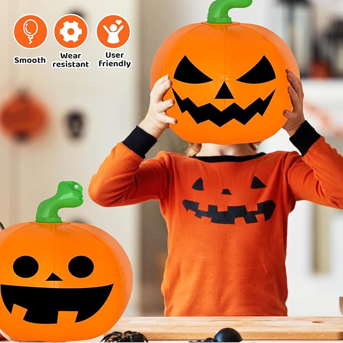 12 Pcs Inflatable Pumpkins Hanging Halloween Decorations Outdoor Indoor Party Decorations