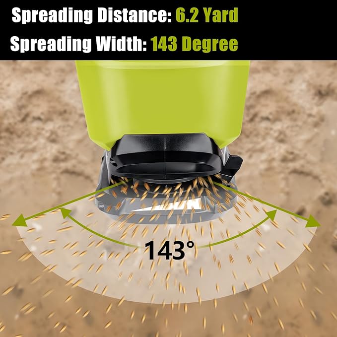 Salt Spreader for Ryobi 18V Battery, Handheld Power Spreader for Seeds, Fertilizer, Year-Round Coverage for Grass Seeds, Rock Salt, and ice melt Seasons. (Tool only)