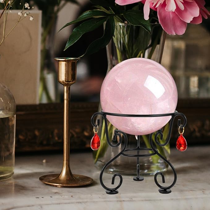ABOOFAN Metal Gazing Ball Stand Garden Sphere Holder Decorative Base for Outdoor Yard Crystal Globe Display with Portable Lightweight Design