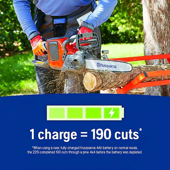 Husqvarna Power Axe 225i Battery Operated Chainsaw, 14-Inch Electric Chainsaw with 4 Ah Battery and Charger Included, 970547511