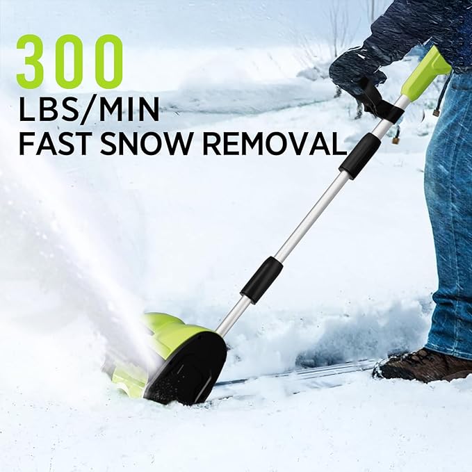 STEELITE Cordless Snow Blower & Snow Shovel Combo - 42V 20-Inch Snow Thrower (850 lbs/Minute) + 21V 12-Inch Snow Shovel (20-Ft Throwing Distance) - Includes 3 x 4.0Ah Batteries & Charger (2 Packages)