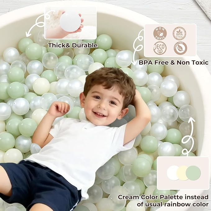 TRENDPLAY Plastic Balls for Ball Pits 2.2 Inch, Pack of 50 100 200 500 Hollow Balls, Perfect for Toddler Baby Pools,Party,Festival Decoration