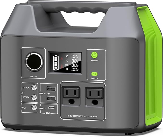 Solar Generator, 296Wh Portable Power Station,110V Pure Sine Wave, 80000mAh Backup Battery Power Supply for CPAP Outdoor Camping, Traveling, and Emergencies