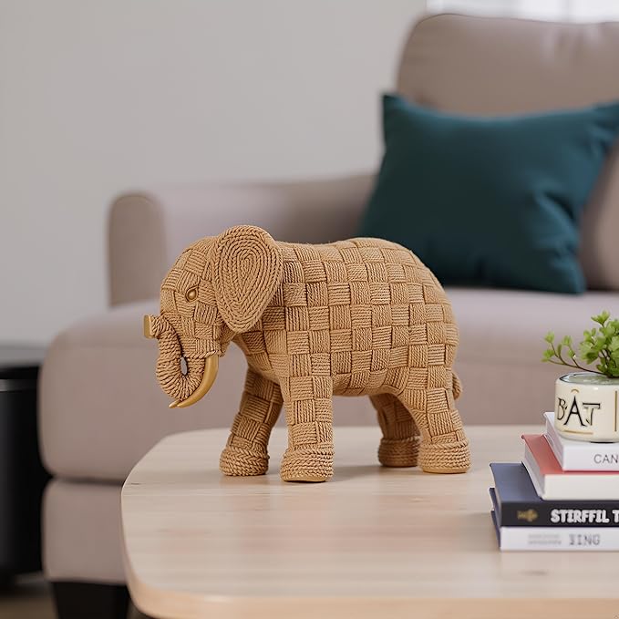 African Animal Elephant Statue Decor, Table Room Home Decoration, Modern Art Sculpture, Handmade Resin Animal Statue,Bohemian Decoration,Shelf Decoration