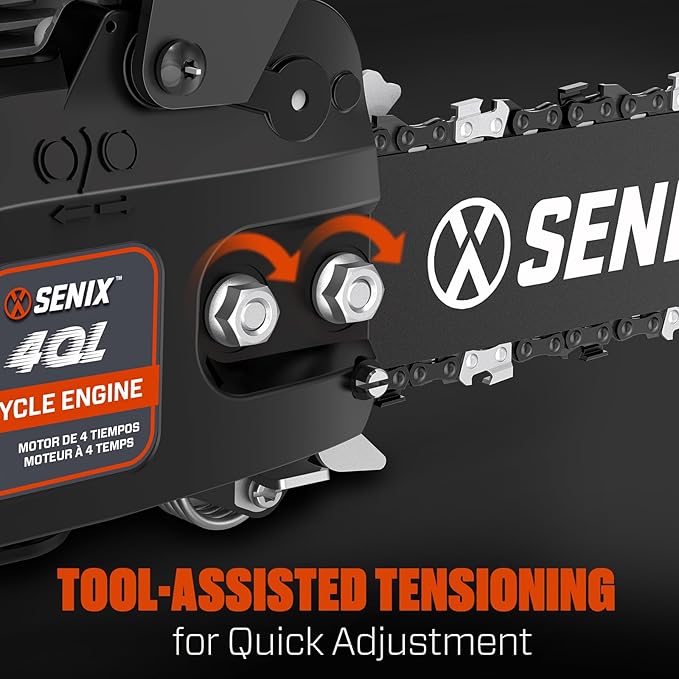 SENIX 18" Gas Chainsaw 49cc Gas Powered Chainsaws, Cordless Chain Saw for Wood Cutting and Tree Trimming, Loop Handle, CS4QL-L1