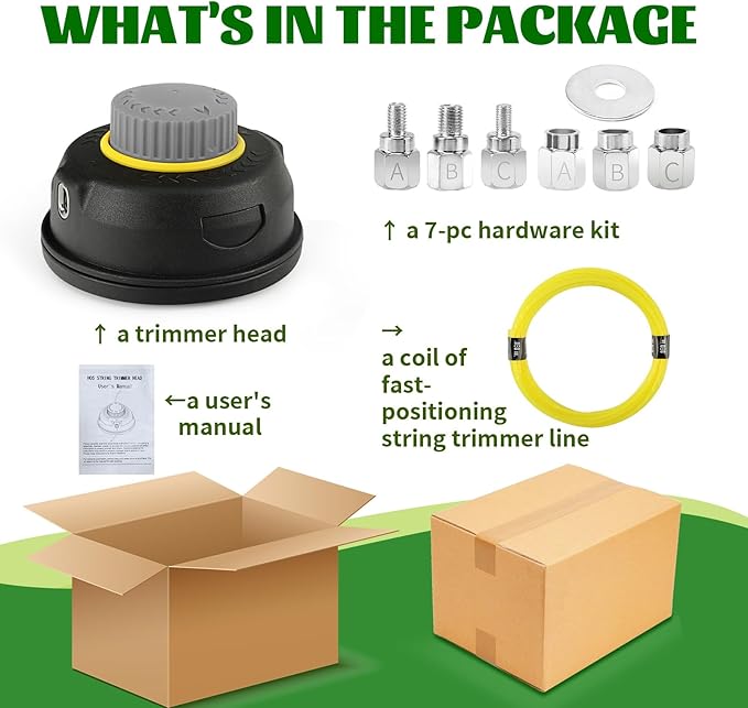 Quintillus H05 Weed Eater Head Universal Trimmer Head String Trimmer Head Bump Feed Weed Wacker Head Grass Trimmer Head Replacement for Weed Warrior, Echo, Husqvarna, Comes with .080 Trimmer Line