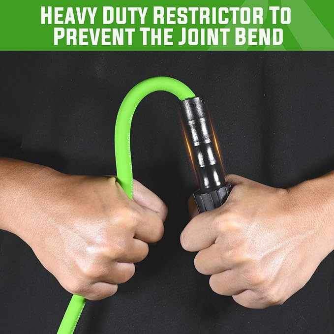 YAMATIC Durable Pressure Washer Hose 25FT, 3400 PSI 1/4'' Power Washer Hose Replacement for Gas&Electric Washer, Wear Resistant Extension Leak-Free M22 Fittings, Green