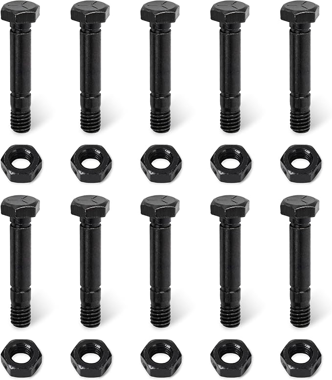CANAMAX Pack of 10 Snowblower Shear Pins and Nuts 52100100 Compatible With Ariens ST924DLE, ST927LE, ST1130DLE, ST924LET, ST927LET, ST1130LET, ST27LE, ST824E, ST1027LE, ST824LET, ST1027LET Snowthrower
