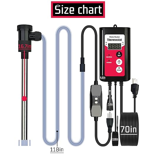 1500W Titanium Submersible Electric Immersion Water Heater with Temp Control & GFCI – Portable Heater for Hot Tubs, Above-Ground Pools, Swimming Pool, baptismal Pools, Spa & Inflatable Pools
